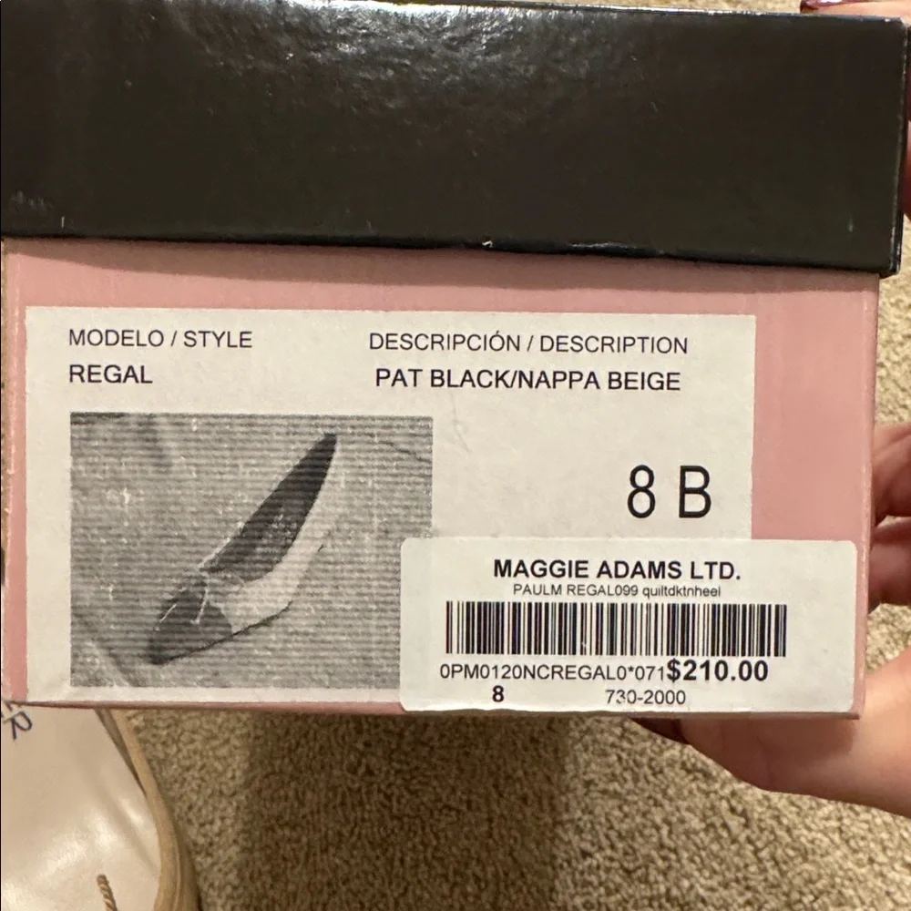 Paul Mayer Quilted Tan and Black Flats - Picture 4 of 4